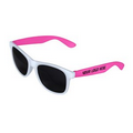 White/Pink Retro 2 Tone Tinted Lens Sunglasses